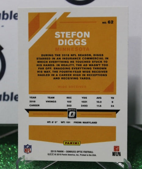 2019 PANINI DONRUSS OPTIC STEFON DIGGS # 62 NFL MINNESOTA VIKINGS GRIDIRON CARD