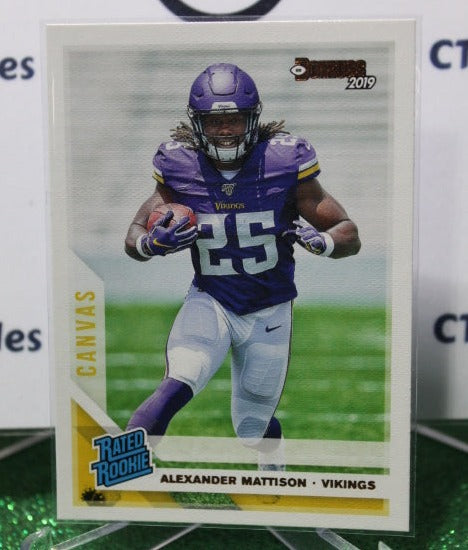 2019 PANINI DONRUSS ALEXANDER MATTISON # 331 RATED ROOKIE CANVAS PRIZM GREEN NFL MINNESOTA VIKINGS GRIDIRON CARD