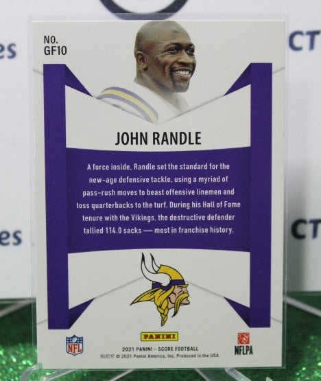 2021 PANINI SCORE JOHN RANDLE # GF10 GAME FACE NFL MINNESOTA VIKINGS GRIDIRON CARD