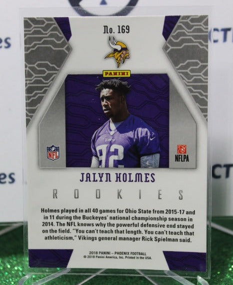 2018 PANINI PHOENIX JALYN HOLMES # 169 ROOKIE NFL MINNESOTA VIKINGS GRIDIRON CARD