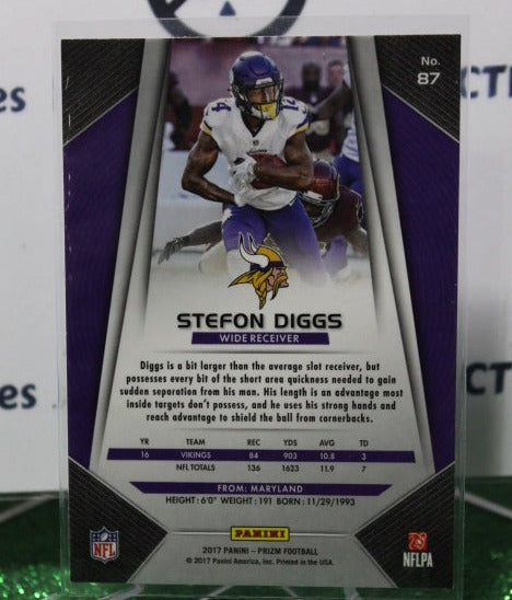 2017 PANINI PRIZM STEFON DIGGS # 87 BASE NFL MINNESOTA VIKINGS GRIDIRON CARD