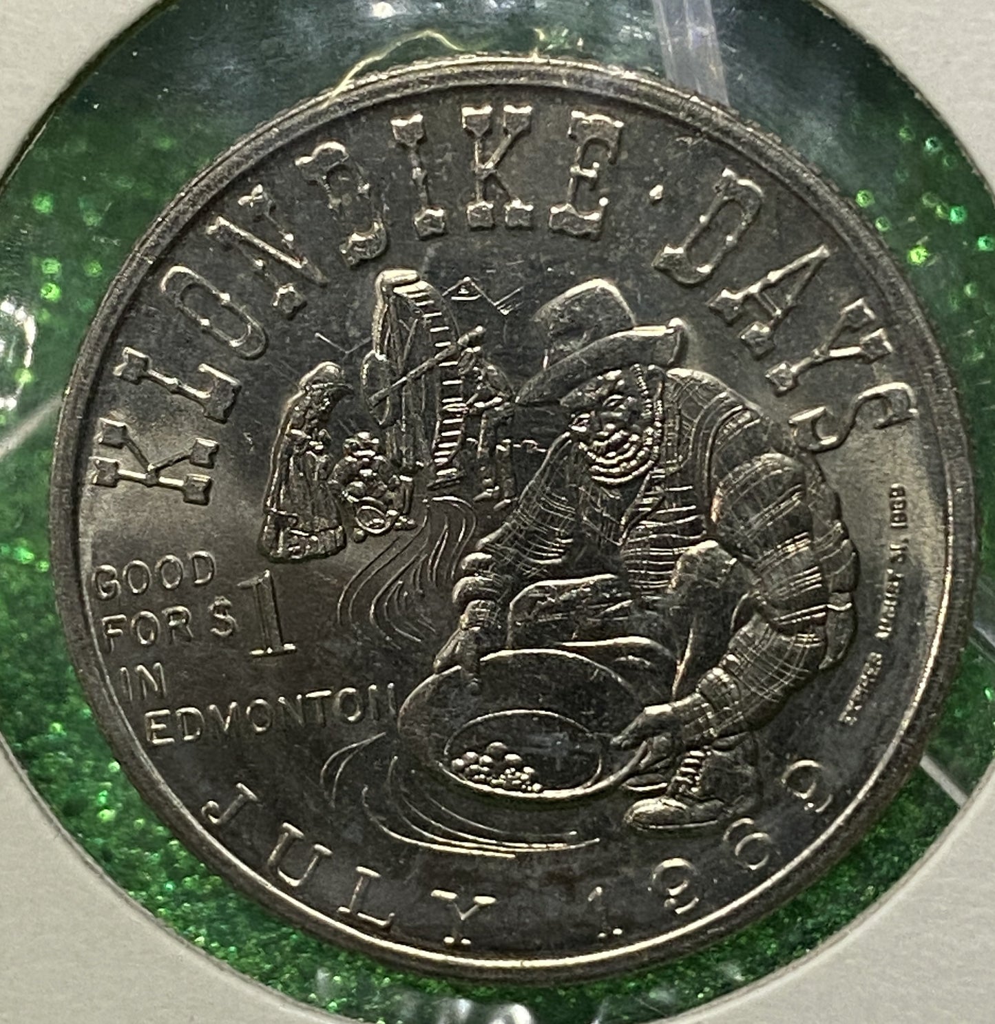 CANADIAN DOLLAR TOKEN COIN EDMONTON ALBERTA KLONDIKE DAYS 1969 (AU/UNC)