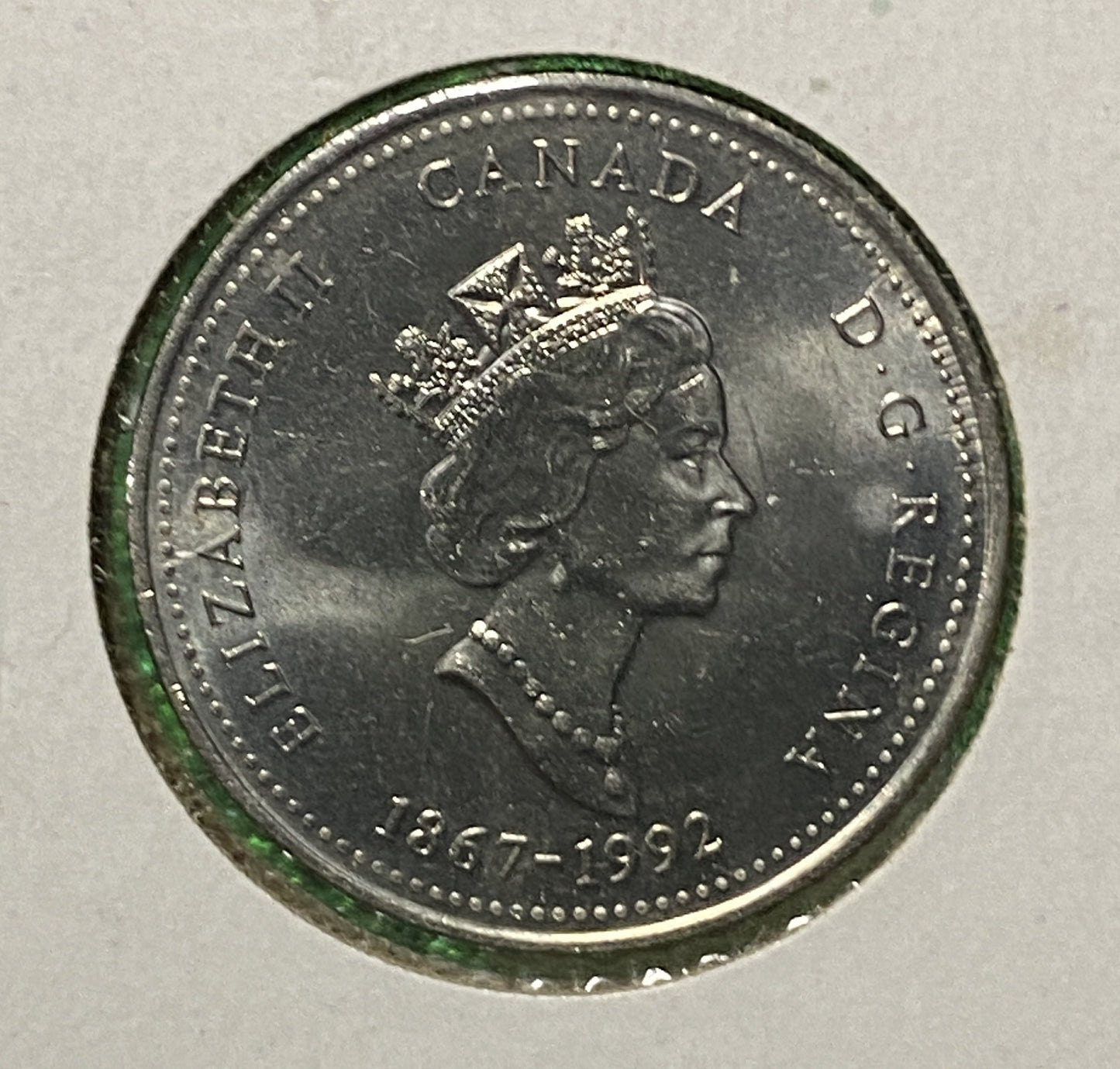 CANADIAN 1992 BRITISH COLUMBIA Queen Elizabeth II 25 CENTS QUARTER COIN AU / UNC CONDITION