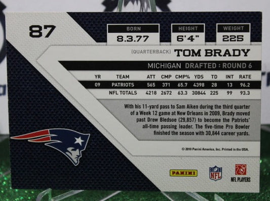 2010 PANINI THREADS TOM BRADY # 87 NFL NEW ENGLAND PATRIOTS GRIDIRON CARD
