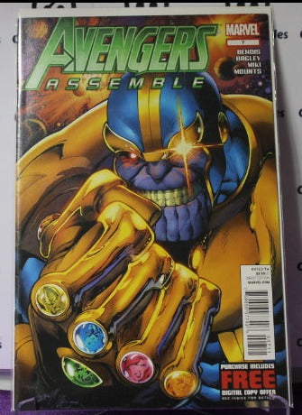 AVENGERS ASSEMBLE # 7 THANOS COVER VF MARVEL COMIC BOOK 2012