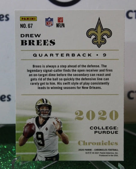 2020 PANINI CHRONICLES DREW BREES # 67 NFL NEW ORLEANS SAINTS GRIDIRON CARD