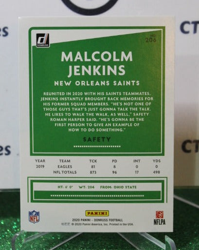 2020 PANINI DONRUSS MALCOLM JENKINS # 206 NFL NEW ORLEANS SAINTS GRIDIRON CARD