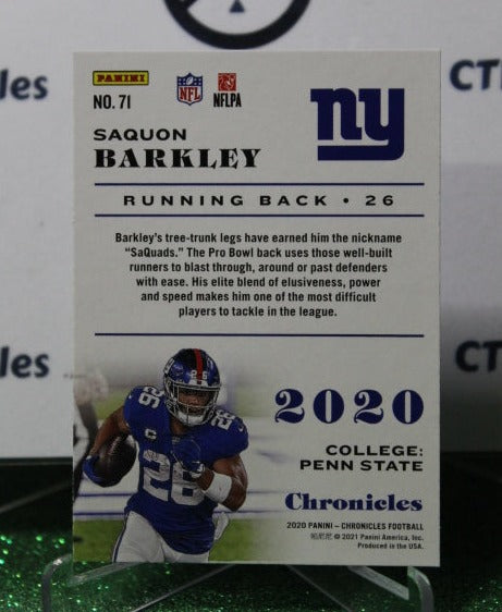 2020 PANINI CHRONICLES SAQUON BARKLEY # 71 NFL NEW YORK GIANTS GRIDIRON CARD
