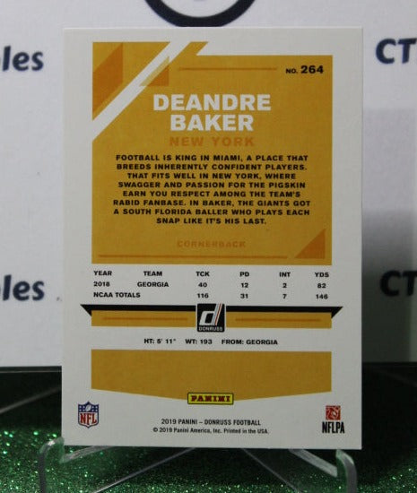 2019 PANINI DONRUSS DEANDRE BAKER # 264 ROOKIE NFL NEW YORK GIANTS GRIDIRON CARD