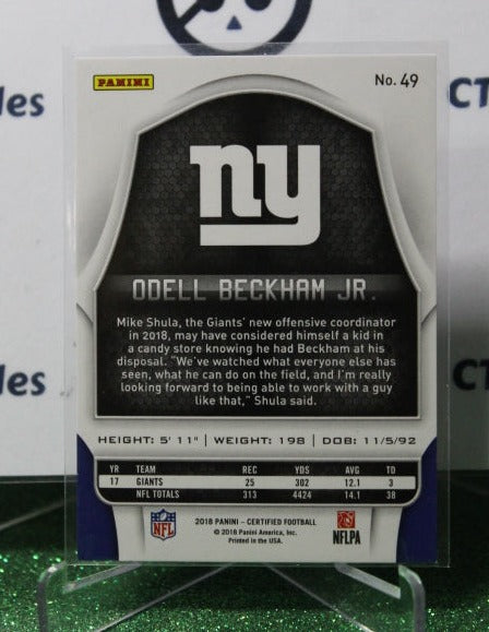2018 PANINI CERTIFIED ODELL BECHAM JR. # 49 NFL NEW YORK GIANTS 061/499 GRIDIRON CARD