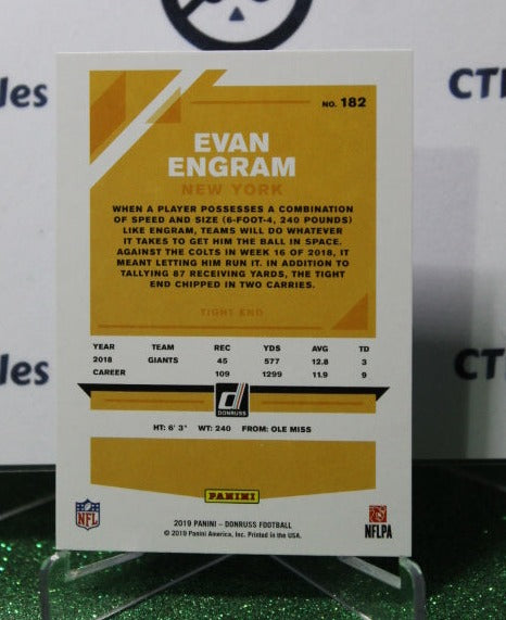 2019 PANINI DONRUSS EVAN ENGRAM # 182 NFL NEW YORK GIANTS GRIDIRON CARD