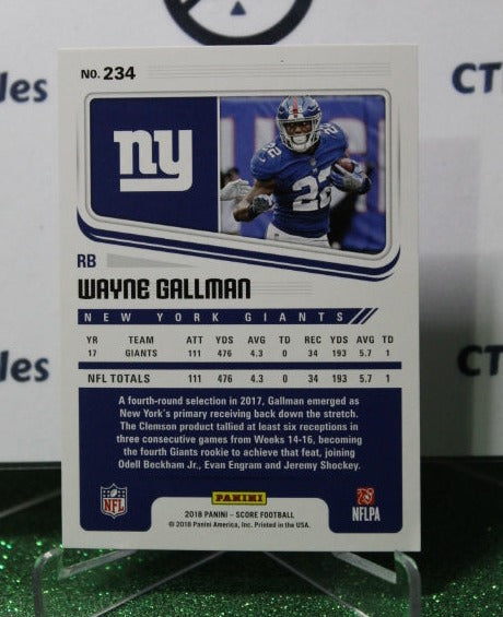2018 PANINI SCORE WAYNE GALLMAN # 234 NFL NEW YORK GIANTS GRIDIRON CARD