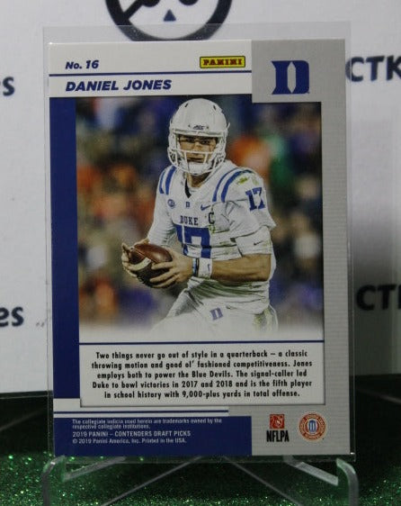 2019 PANINI CONTENDERS DANIEL JONES # 16 ROOKIE GAME DAY NFL NEW YORK GIANTS GRIDIRON CARD