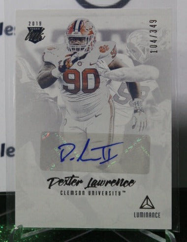 2019 PANINI LUMINANCE DEXTER LAWRENCE # R1-DL DRAFT ROOKIE AUTOGRAPH 104/349 NFL NEW YORK GIANTS GRIDIRON CARD