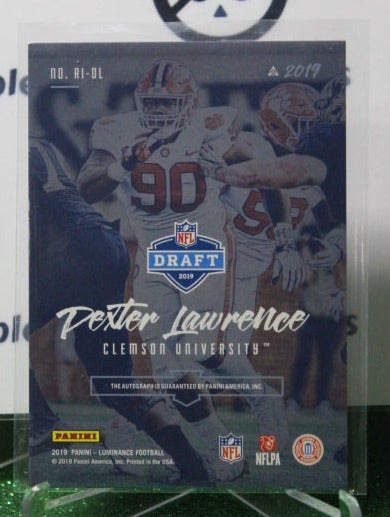 2019 PANINI LUMINANCE DEXTER LAWRENCE # R1-DL DRAFT ROOKIE AUTOGRAPH 104/349 NFL NEW YORK GIANTS GRIDIRON CARD