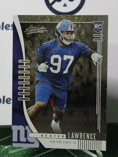 2019 PANINI ABSOLUTE DEXTER LAWRENCE # 177 ROOKIE NFL NEW YORK GIANTS GRIDIRON CARD