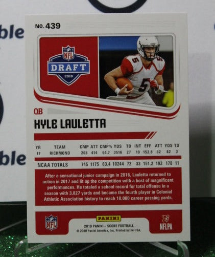 2018 PANINI SCORE KYLE LAULETTA # 439 ROOKIE NFL NEW YORK GIANTS GRIDIRON CARD