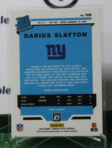 2019 PANINI DONRUSS OPTIC DARIUS SLAYTON # 188 RATED ROOKIE NFL NEW YORK GIANTS GRIDIRON CARD