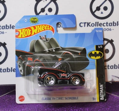 BATMAN MATTEL HOT WHEELS SHORT CARD BLACK 78/250 BATMOBILE 3/5 DIE CAST WARNER BROS. DC COMICS 2022