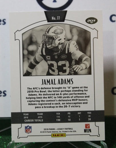 2019 PANINI LEGACY JAMAL ADAMS # 77 NFL NEW YORK JETS GRIDIRON CARD