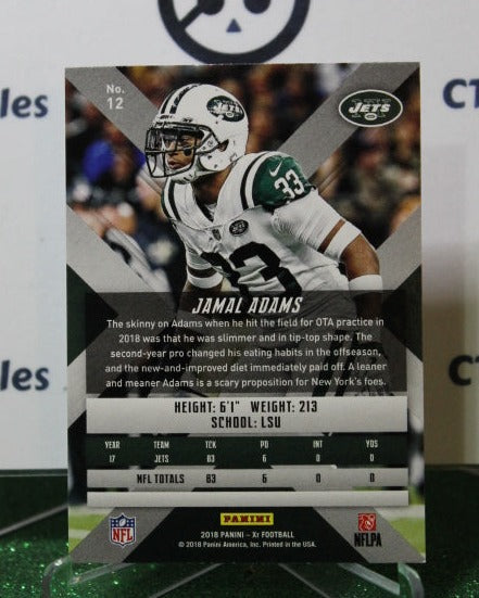 2018 PANINI XR JAMAL ADAMS # 12 NFL NEW YORK JETS GRIDIRON CARD