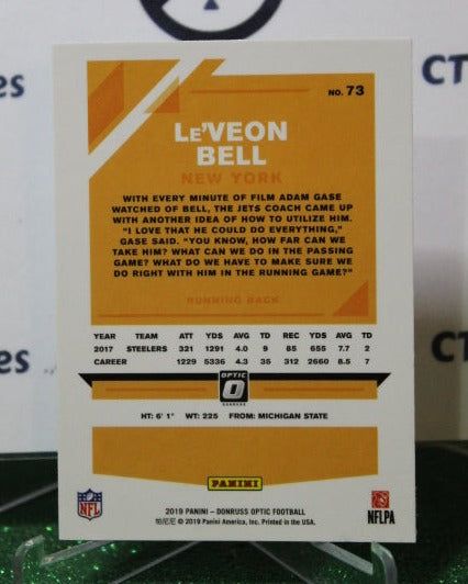 2019 PANINI DONRUSS OPTIC Le'VEON BELL # 73 NFL NEW YORK JETS GRIDIRON CARD