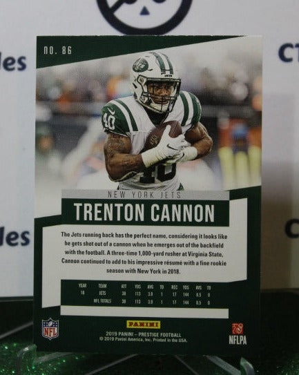2019 PANINI PRESTIGE TRENTON CANNON # 86 NFL NEW YORK JETS GRIDIRON CARD