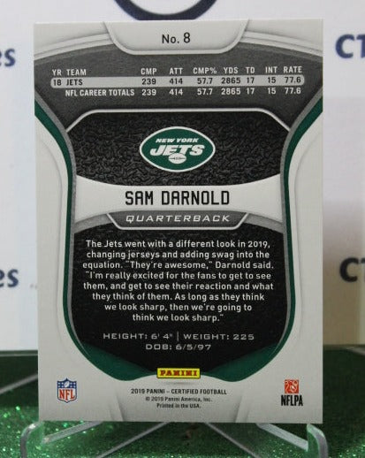 2019 PANINI CERTIFIED SAM DARNOLD # 8 NFL NEW YORK JETS GRIDIRON CARD