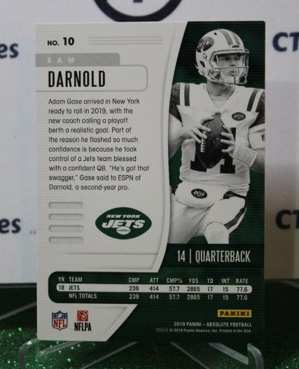 2019 PANINI ABSOLUTE SAM DARNOLD # 10 NFL NEW YORK JETS GRIDIRON CARD