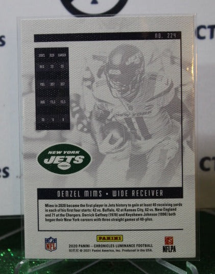 2020 PANINI CHRONICLES LUMINANCE DENZEL MIMS # 224 ROOKIE NFL NEW YORK JETS GRIDIRON CARD