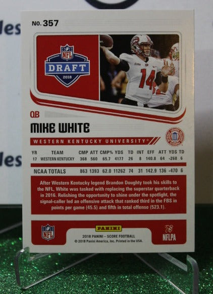 2018 PANINI SCORE MIKE WHITE # 357 DRAFT ROOKIE NFL NEW YORK JETS GRIDIRON CARD