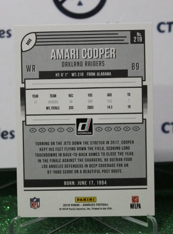 2018 PANINI DONRUSS AMARI COOPER # 219 NFL OAKLAND RAIDERS GRIDIRON CARD