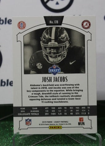 2019 PANINI LEGACY JOSH JACOBS # 178 ROOKIE NFL OAKLAND RAIDERS GRIDIRON CARD