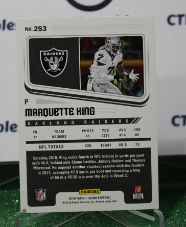 2018 PANINI SCORE MARQUETTE KING # 253 NFL OAKLAND RAIDERS GRIDIRON CARD