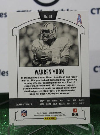 2019 PANINI LEGACY WARREN MOON # 113 NFL HOUSTON OILERS GRIDIRON CARD
