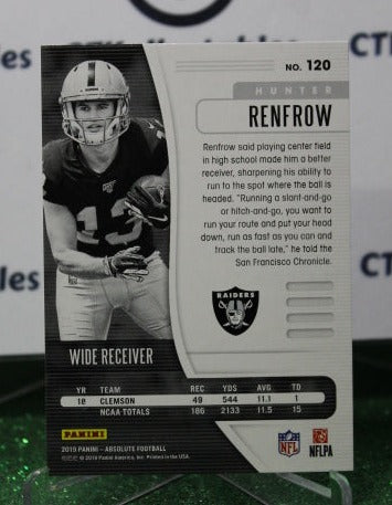 2019 PANINI ABSOLUTE HUNTER RENFROW # 120 ROOKIE NFL OAKLAND RAIDERS GRIDIRON CARD