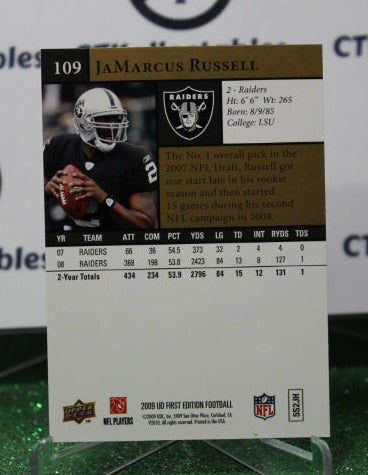 2009 UPPER DECK JaMARCUS RUSSELL # 109 GOLD NFL OAKLAND RAIDERS GRIDIRON CARD