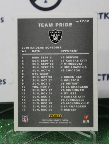 2019 PANINI DONRUSS TEAM PRIDE # TP-12 NFL OAKLAND RAIDERS GRIDIRON CARD