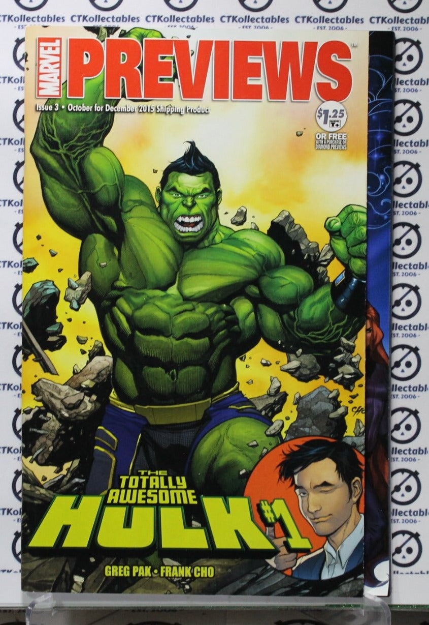 MARVEL PREVIEWS THE TOTALLY AWESOME HULK COVER NM COMIC BOOK 2015/16
