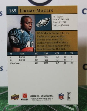 2009 UPPER DECK JEREMY MACLIN # 185 GOLD NFL PHILADELPHIA EAGLES GRIDIRON CARD