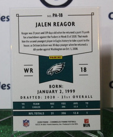 2020 PANINI CHRONICLES JALEN REAGOR # PA-18 ROOKIE NFL PHILADELPHIA EAGLES GRIDIRON CARD