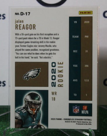 2020 PANINI CHRONICLES DYNAGON JALEN REAGOR # D-17 ROOKIE NFL PHILADELPHIA EAGLES GRIDIRON CARD