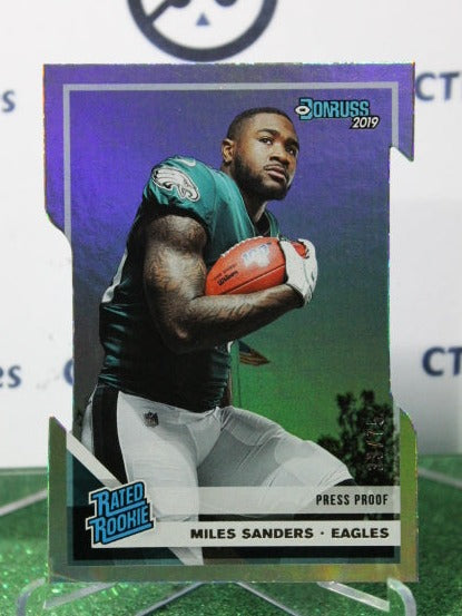 2019 PANINI DONRUSS PRESS PROOF MILES SANDERS # 322 RATED ROOKIE SILVER DIE CUT 33/75 NFL PHILADELPHIA EAGLES GRIDIRON CARD