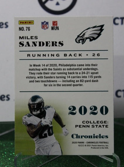 2020 PANINI CHRONICLESE MILES SANDERS # 76 NFL PHILADELPHIA EAGLES GRIDIRON CARD
