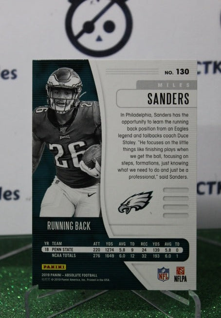 2019 PANINI ABSOLUTE MILES SANDERS # 130 ROOKIE NFL PHILADELPHIA EAGLES GRIDIRON CARD