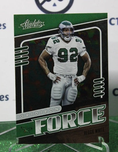 2019 PANINI ABSOLUTE REGGIE WHITE # 18 FORCE NFL PHILADELPHIA EAGLES GRIDIRON CARD