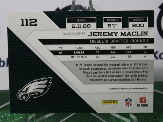 2010 PANINI THREADS JEREMY MACLIN # 112 NFL PHILADELPHIA EAGLES GRIDIRON CARD