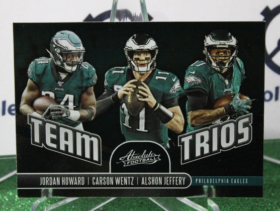 2019 PANINI ABSOLUTE TEAM TRIOS # TT-PE HOWARD WENTZ JEFFERY NFL PHILADELPHIA EAGLES GRIDIRON CARD