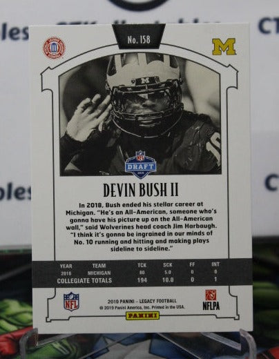 2019 PANINI LEGACY DEVIN BUSH II # 158 ROOKIE NFL PITTSBURGH STEELERS GRIDIRON CARD