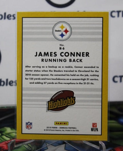 2019 PANINI DONRUSS JAMES CONNER # H-6 HIGHLIGHTS NFL PITTSBURGH STEELERS GRIDIRON CARD